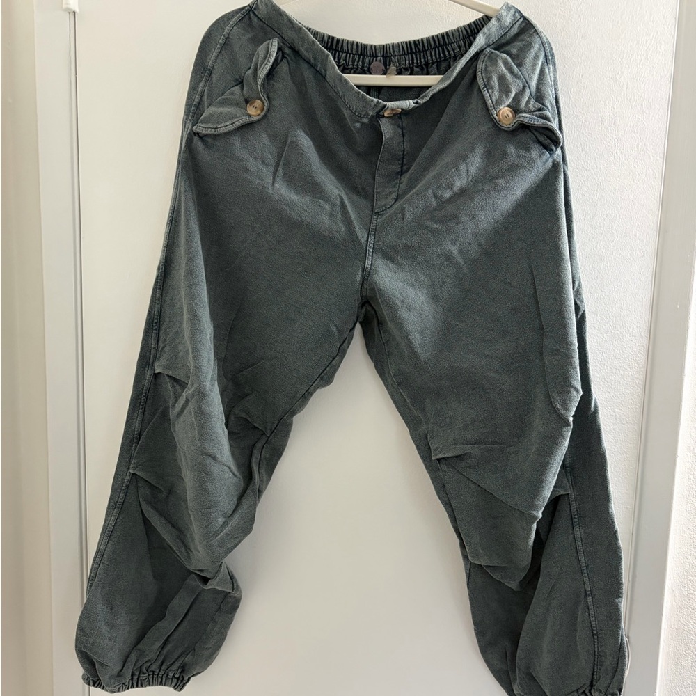 Free People Slate Gray/Green Joggers